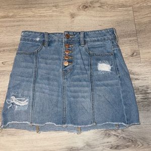 pacsun denim button up skirt